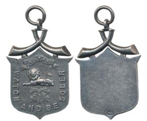 Royal Army Temperance Association, Silver Medal, obv. lion in center, Watch & Be Sober ins