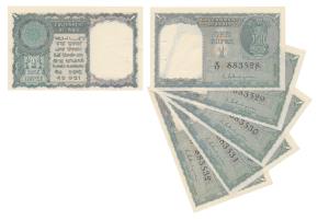 Rupee 1, 1950, signed K. G. Ambegaonkar, in order of consecutive serial numbers (S. Redapp