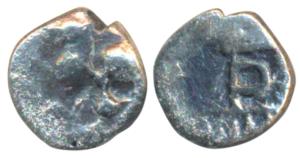 Yadavas of Devagiri, Ramachandra (c. 1270-1311 AD), Silver Kasu, 0.21g, obv. lion to left,