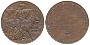 Bombay Peace Medal, In Commemoration of the signing of Armistice, Bronze, obv. lion and a 
