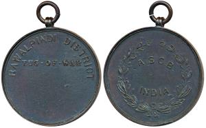Army Sports Control Board A.S.C.B., Copper Medal, 27.5g, obv. A.S.C.B. India within laurel