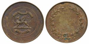 Small Arms Meeting, Copper Medal, Rangoon, 1931; obv. a griffin advancing left, The BUFFS 