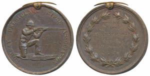 Bombay Presidency Rifle Association, Copper Medal; rev. Won By No. 2882, Private. Kristnas