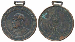 The Aga Khan III, Copper Medal, Imame Zaman; rev. in commemoration of the Golden Jubilee, 