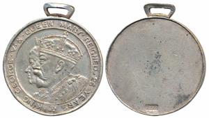 King George V & Queen Mary, Reigned 25 Years, Silver Medal, 16g. Extremely Fine.